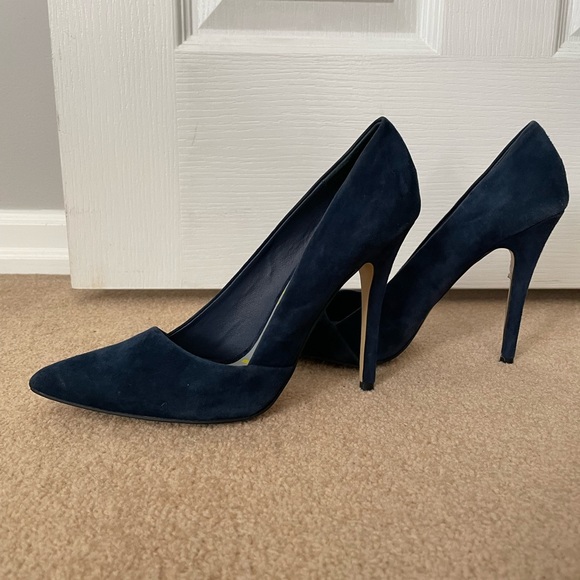 Kate & Mel Blue Suede Heels - Picture 2 of 4